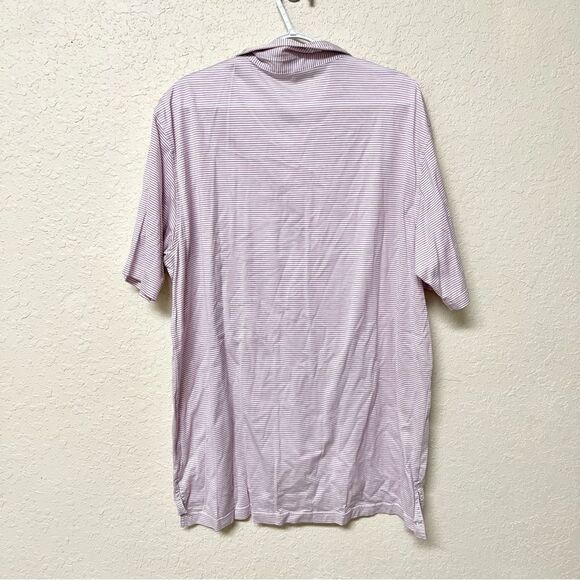 Peter Millar Mens Crown Ease Golf Polo Shirt Pink Stripe Size XL Cotton - Picture 3 of 6